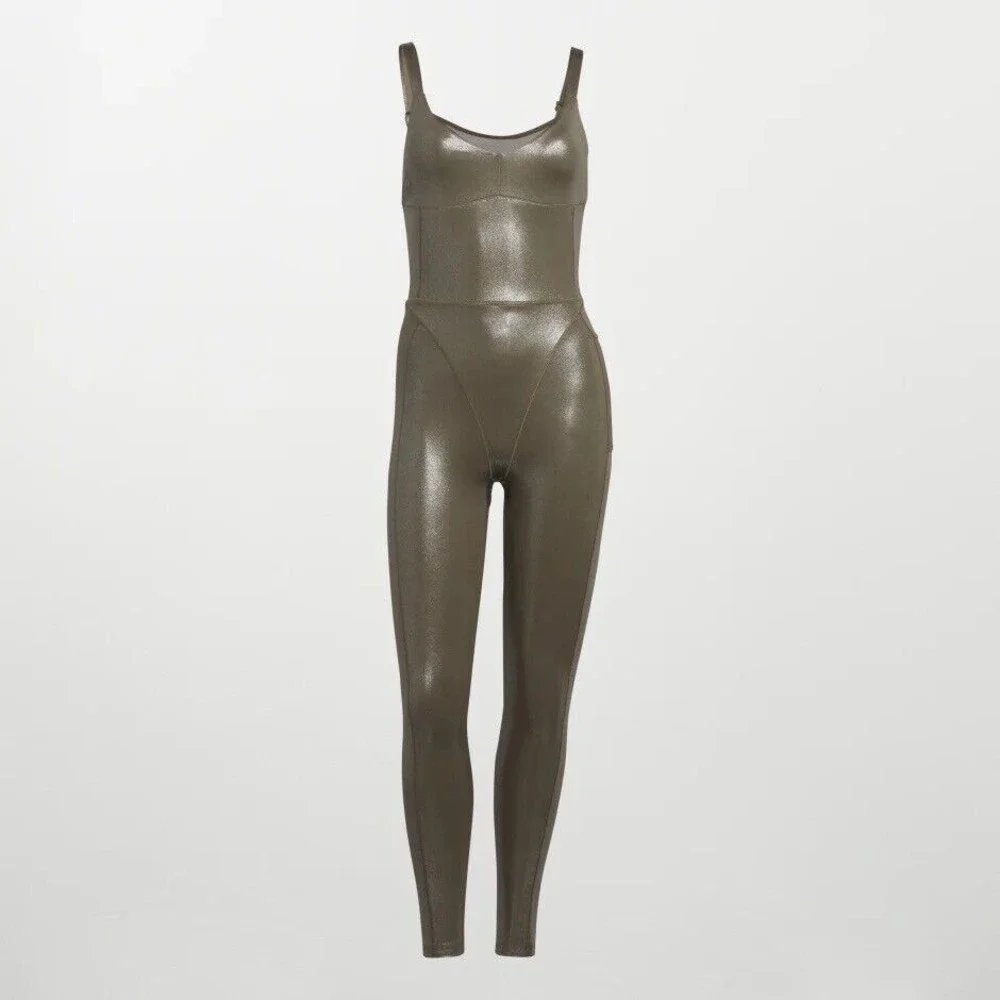 NWT Adidas x Ivy Park V-Neck Catsuit Khaki Beyonce HR6882 - Picture 1 of 12